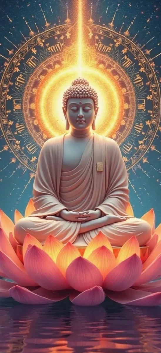 Hình nền điện thoại với hình ảnh thiền định của Phật
