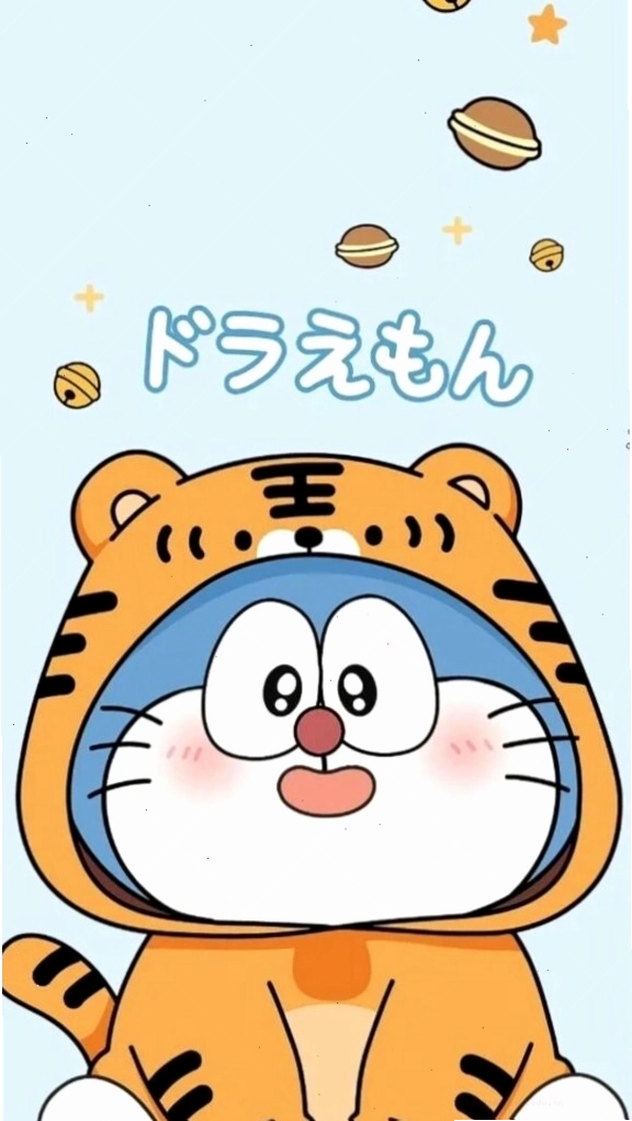 Hình nền Doraemon 3D hóa trang thành hổ con tinh nghịch