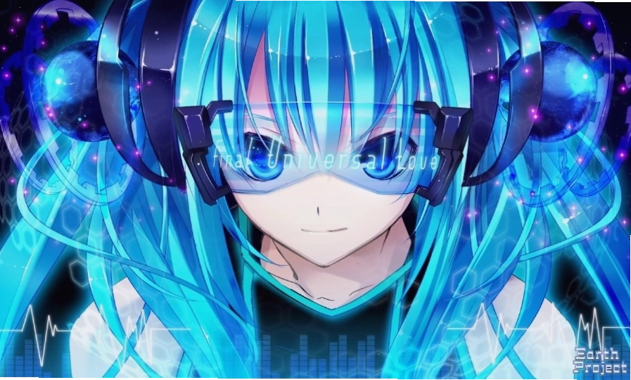 Hình nền máy tính anime 3D phong cách tương lai