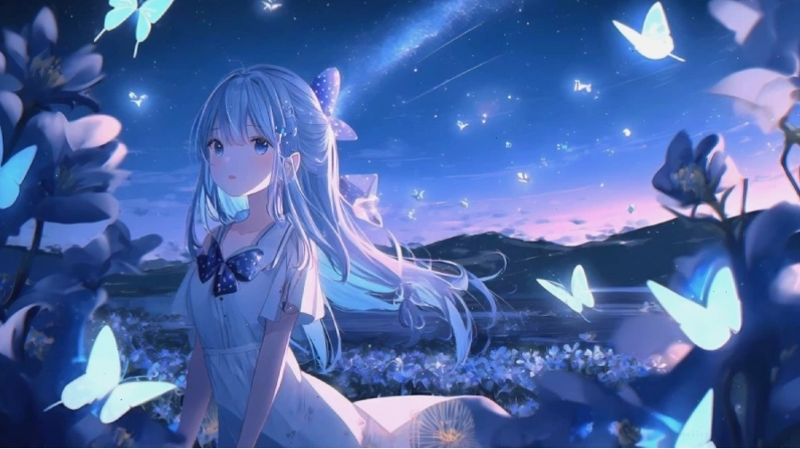 Hình nền máy tính anime 3D với cảnh quan ấn tượng