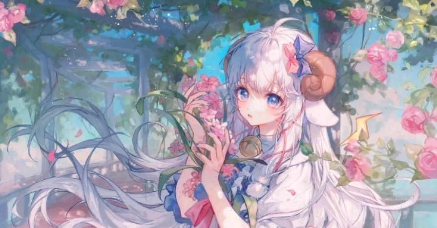 Hình nền máy tính anime cute với nhân vật nữ dễ thương