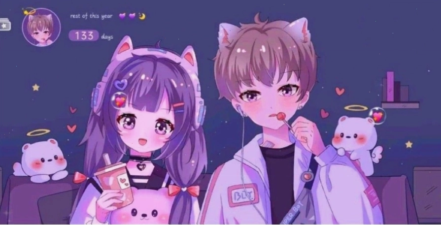 Hình nền máy tính anime với nhân vật hành động