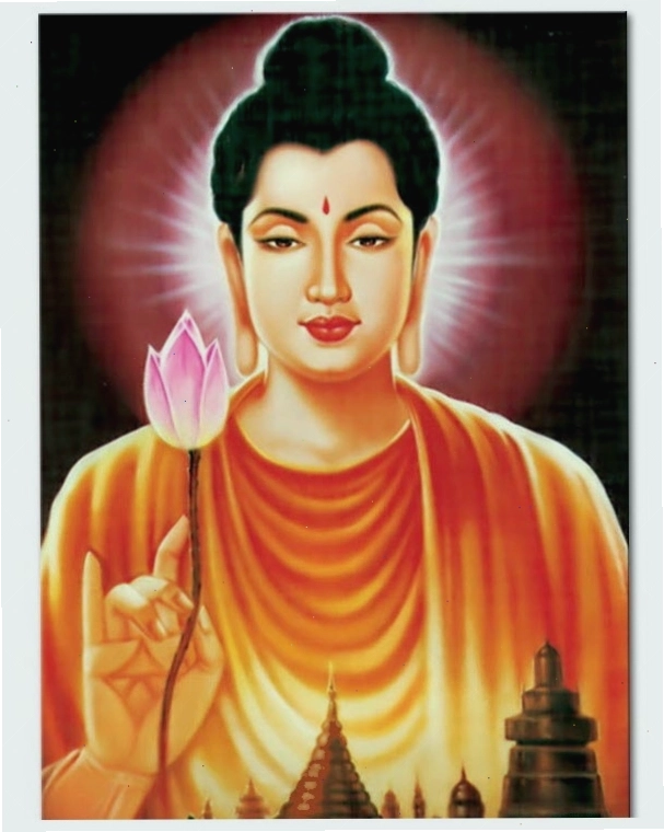 Hình nền Phật Thích Ca Mâu Ni uy nghiêm trong không gian thanh tịnh