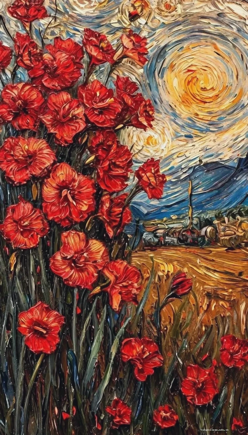 Hình nền phong cảnh làng quê trong tranh Van Gogh