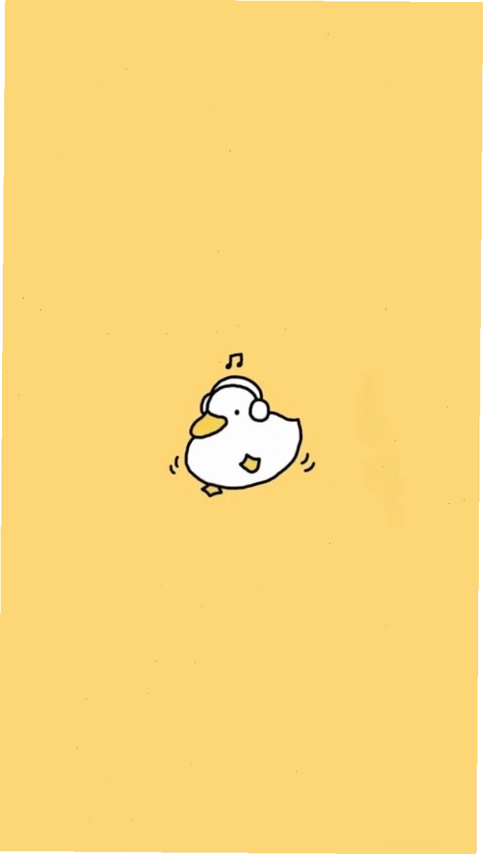 Hình nền vịt cute chibi với tông màu pastel dịu mát