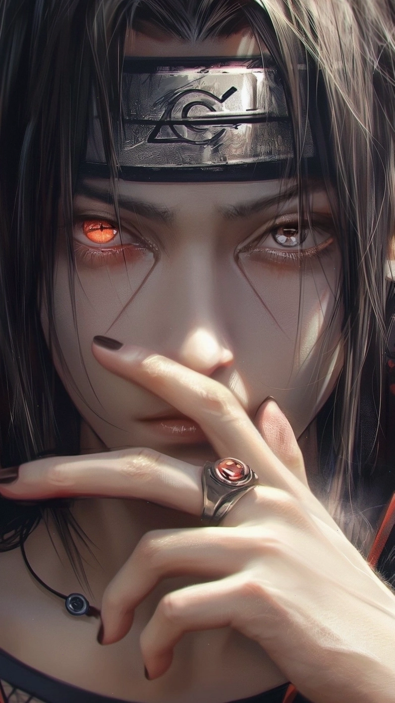 Itachi với đôi mắt Sharingan rực lửa