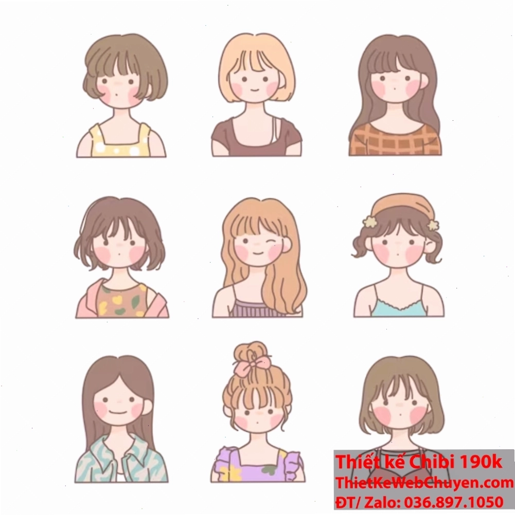 Kiểu tóc Chibi gợn sóng mềm mại và nữ tính