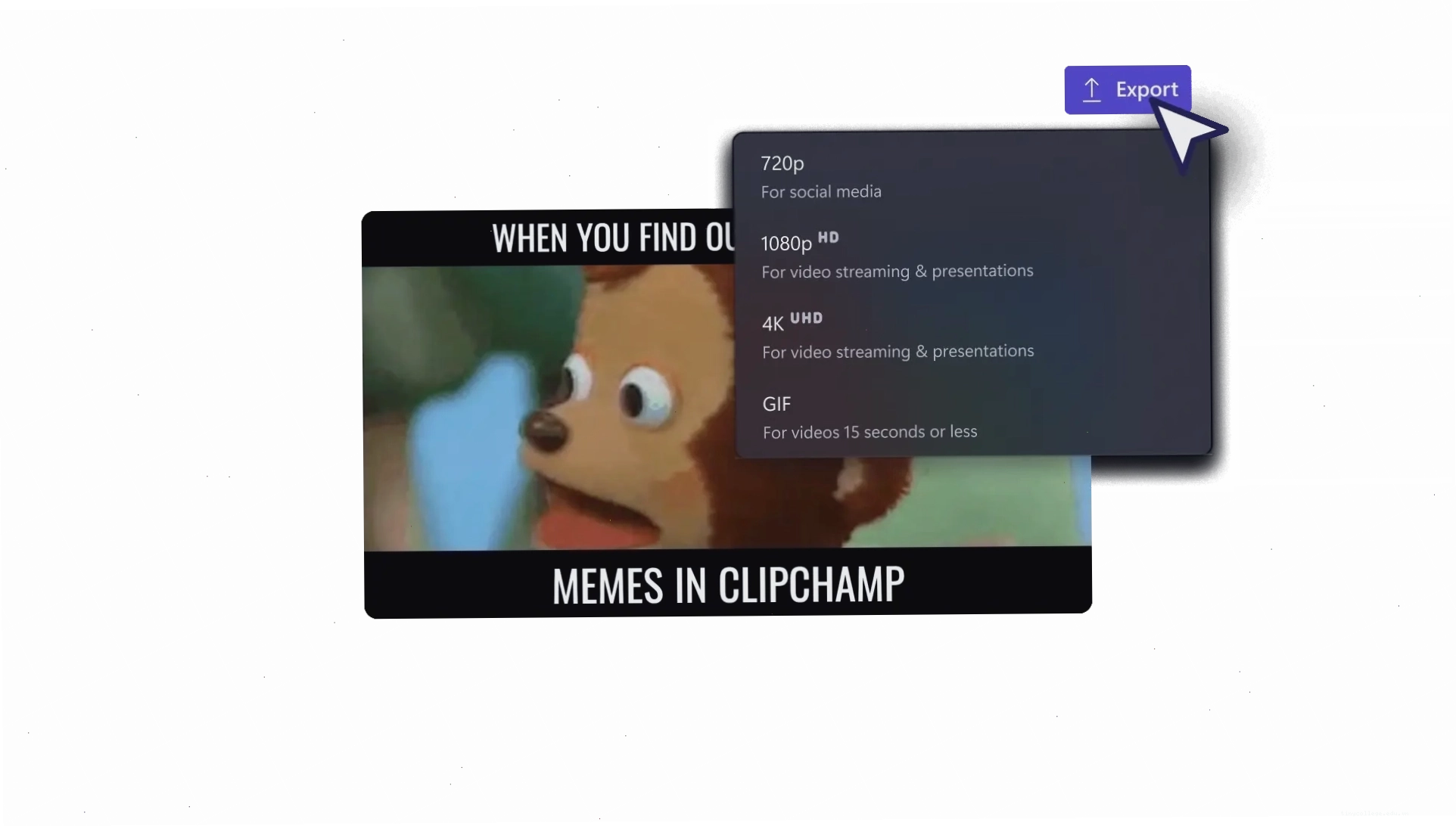 Lưu và chia sẻ video meme dưới dạng GIF trên Clipchamp