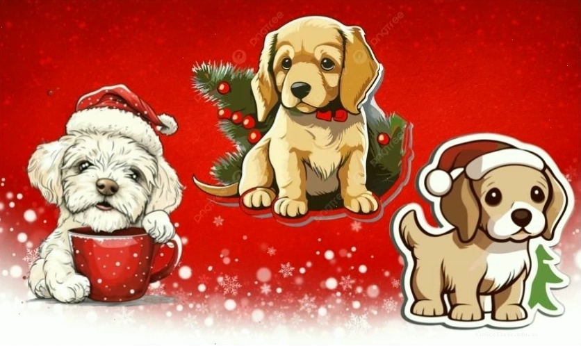Meme giáng sinh chú chó nằm cạnh cây thông Noel