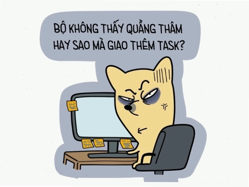 Meme hài hước về việc giao thêm việc khi mệt mỏi
