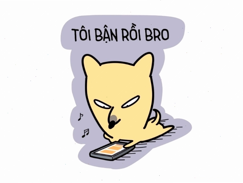 Meme hài hước với câu nói tôi bận rồi