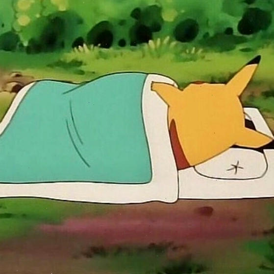 Meme Pikachu nằm ngủ với biểu cảm ngộ nghĩnh