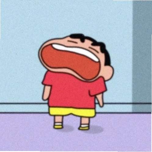 Meme Shin cậu bé bút chì với biểu cảm "troll"