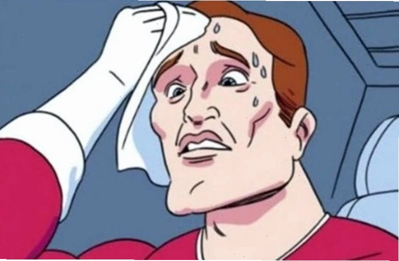Meme sợ hãi với biểu cảm căng thẳng tột độ