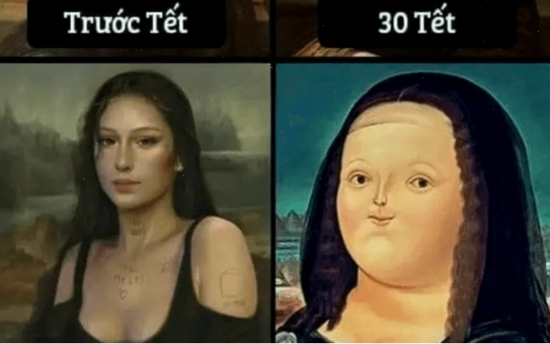 Meme Tết về chủ đề tăng cân ngày Tết