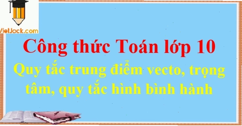 Minh họa quy tắc trung điểm vectơ với điểm M và trung điểm I của AB