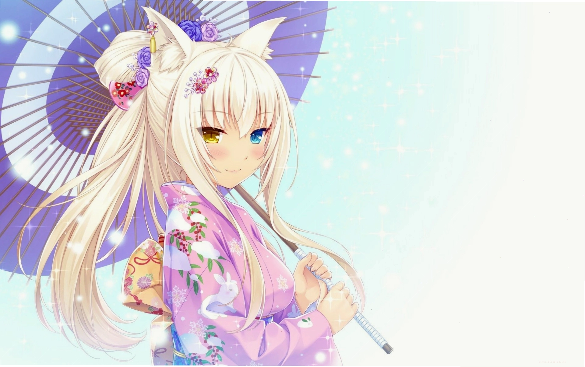 Nền catgirl với hiệu ứng lung linh