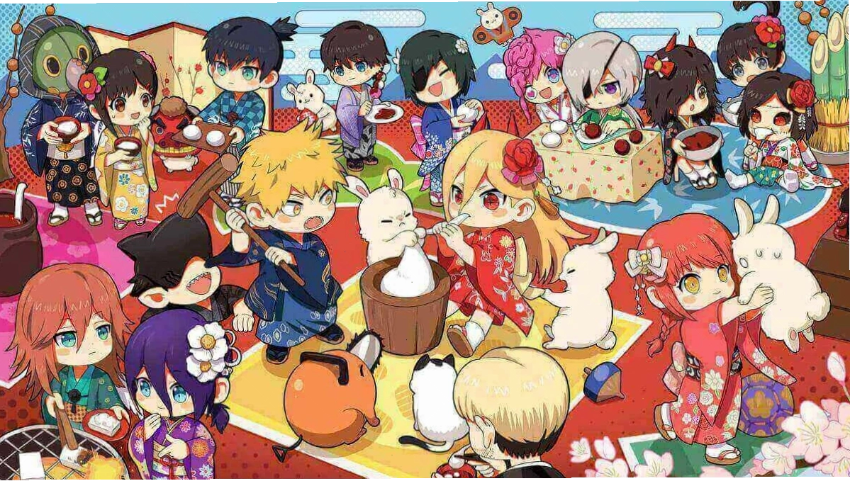 Nhân vật anime chibi dễ thương với biểu cảm tinh nghịch