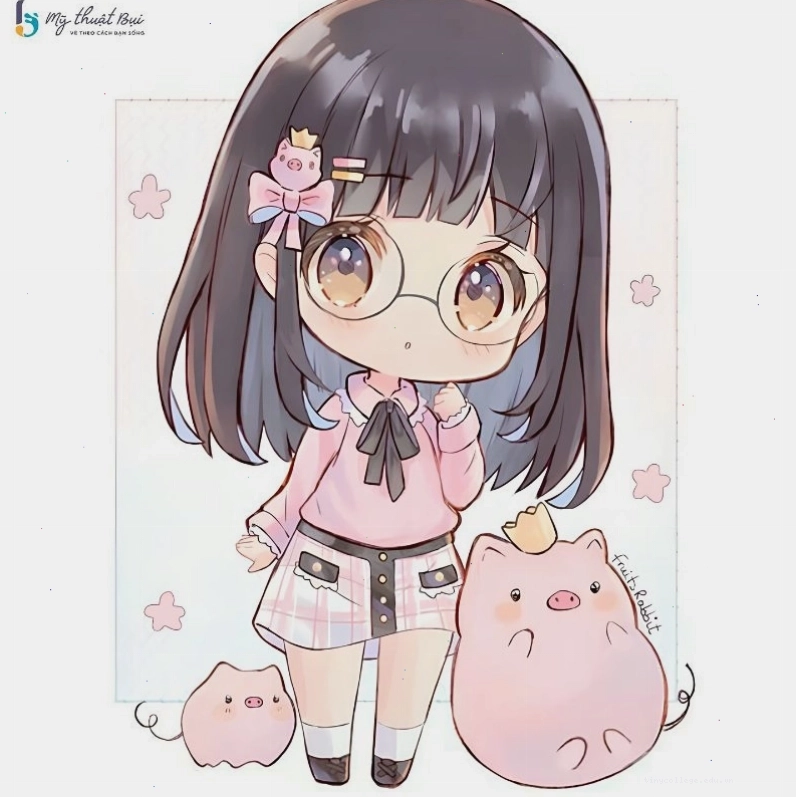 Nhân vật chibi nữ ngầu với trang phục cosplay ấn tượng
