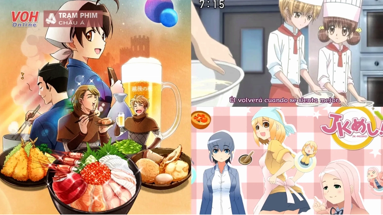 Nhân vật đang nấu ăn trong bộ anime