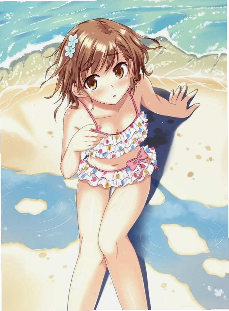 Nữ nhân vật anime với trang phục mùa hè