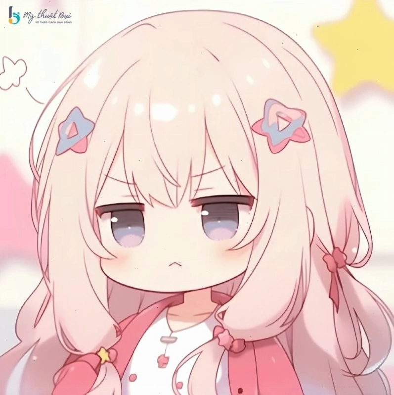 Nữ thần anime chibi với trang phục lộng lẫy