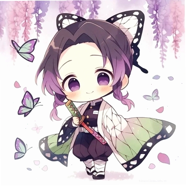 Phiên bản Shinobu Kochou chibi giống với tạo hình trong anime