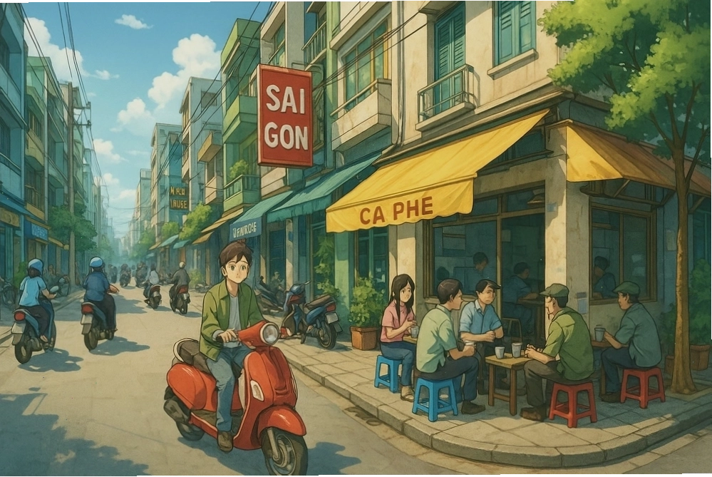 Phong cảnh Việt Nam tái hiện theo phong cách anime
