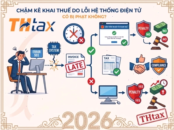 Quy định về việc chậm kê khai thuế do lỗi hệ thống điện tử năm 2026