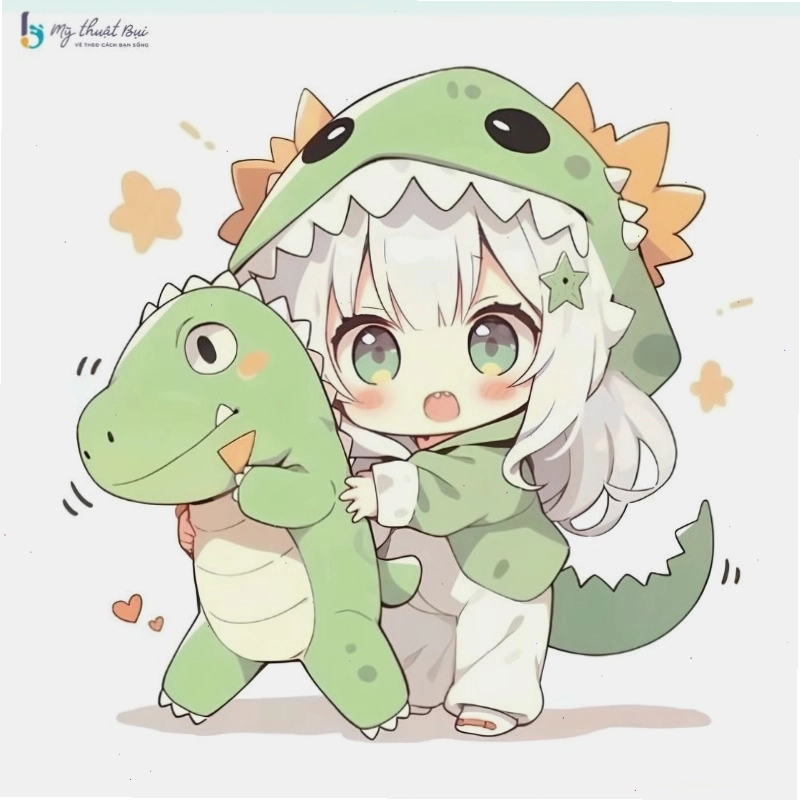 Quy trình từng bước vẽ chibi girl đơn giản