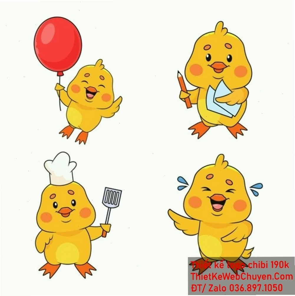Thiết kế độc đáo của Con Vịt Chibi với biểu cảm tinh nghịch