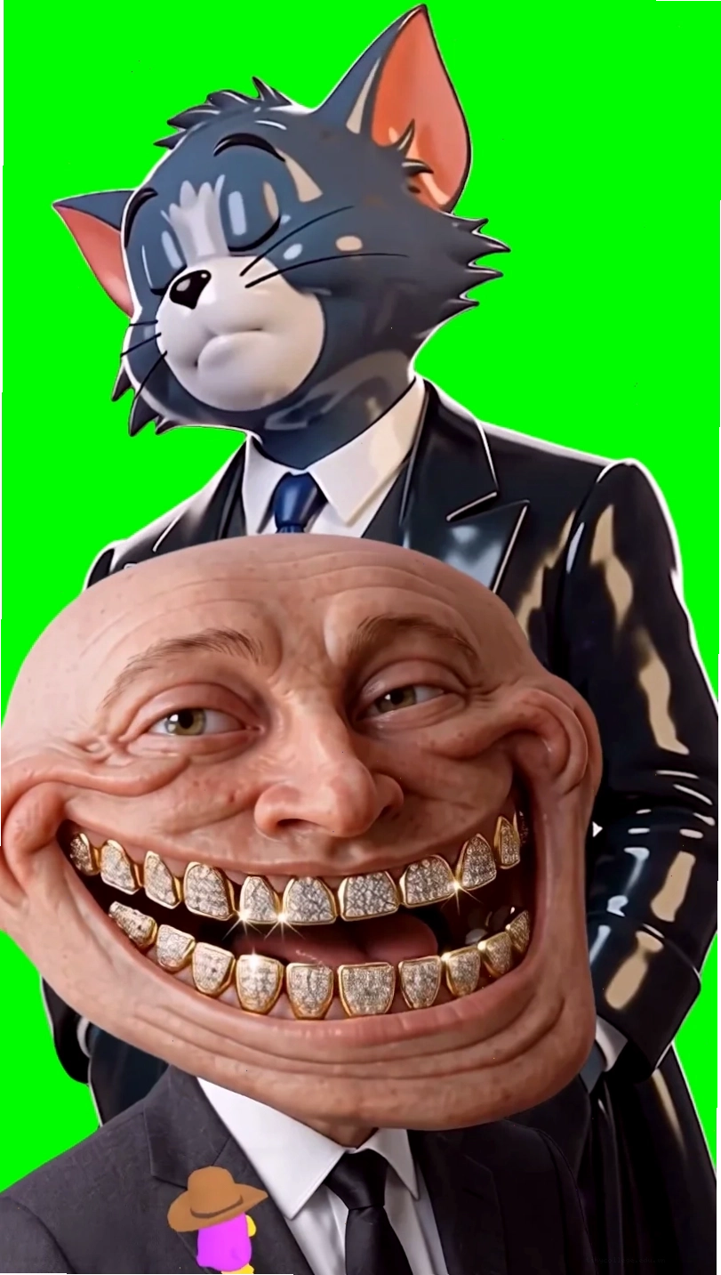 Tom and Troll Face Yara Yara Phonk meme - Green Screen