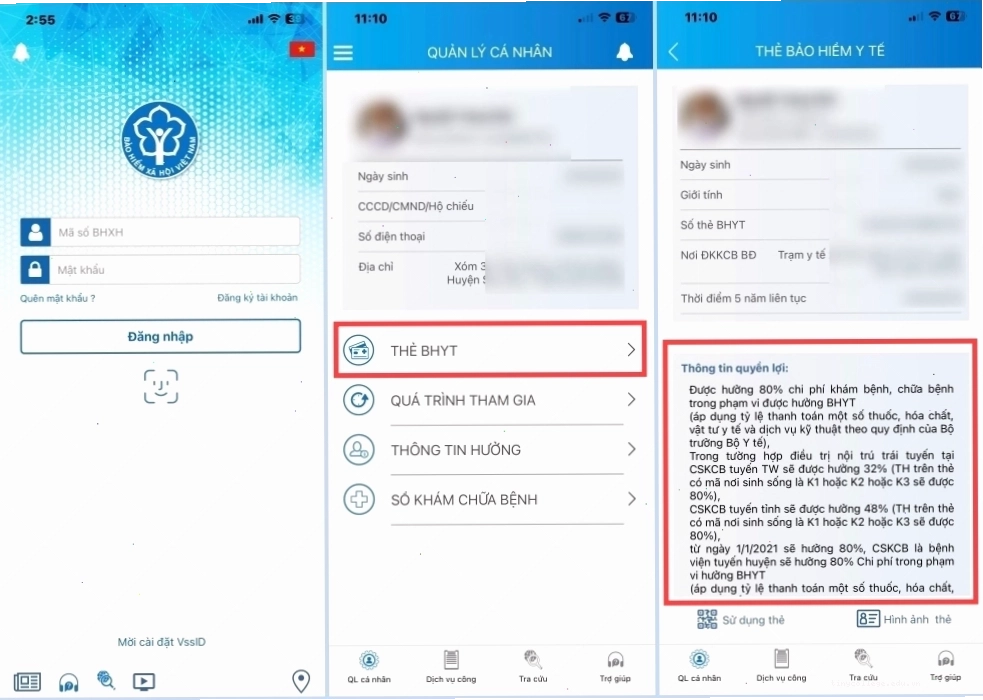 Tra cứu mức hưởng bảo hiểm y tế trên VssID