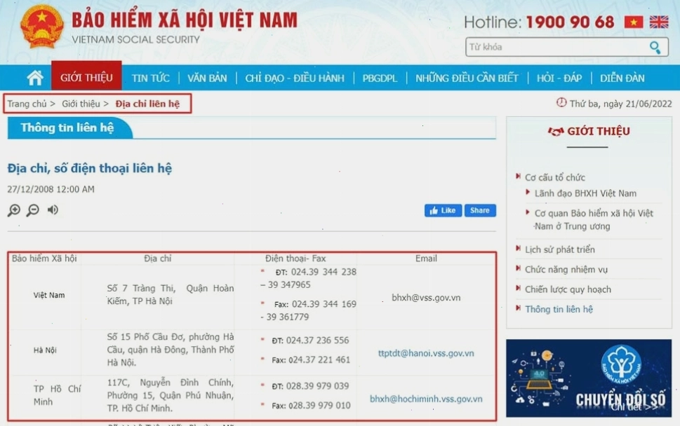 Tra cứu số điện thoại tổng đài BHXH các tỉnh/thành phố