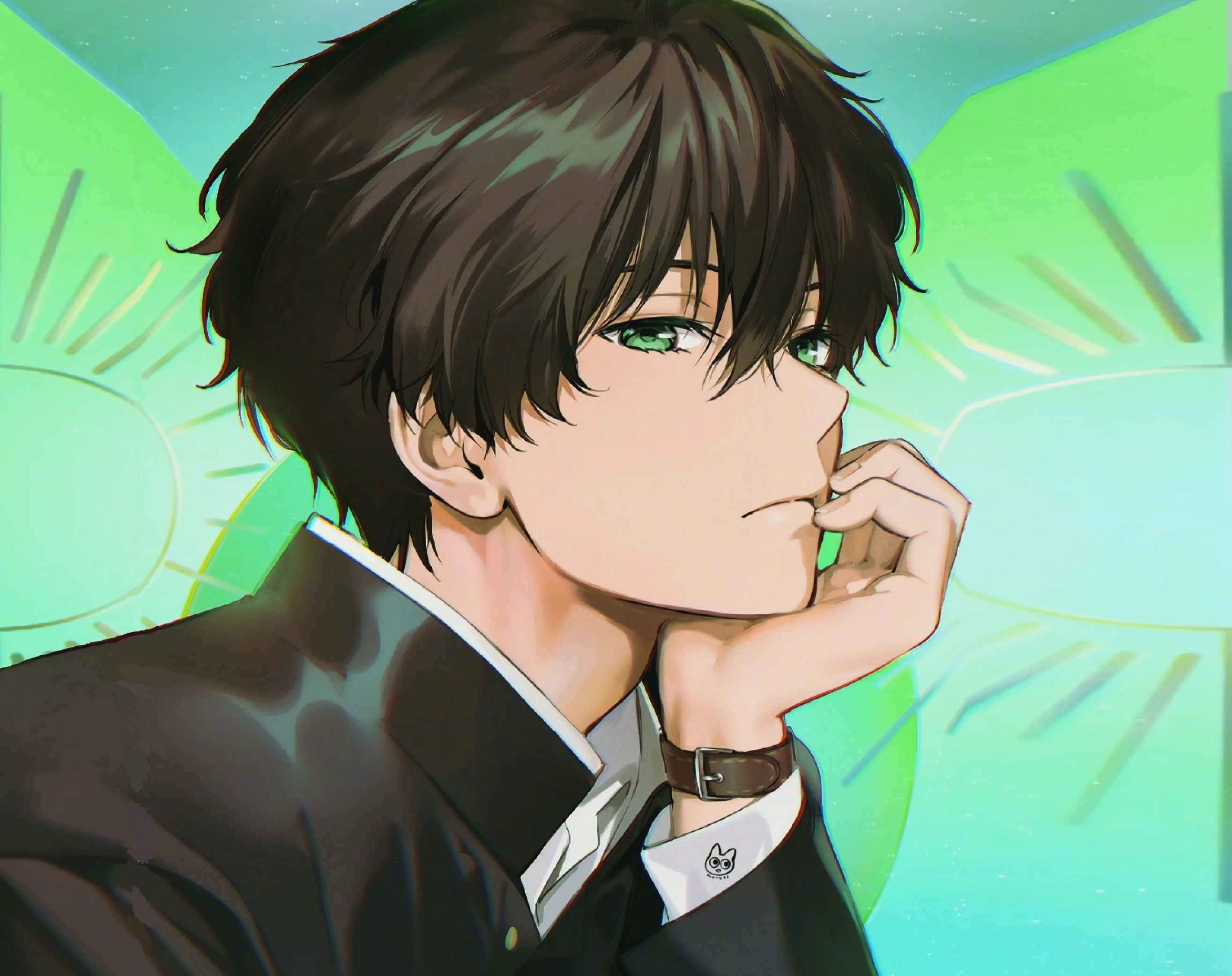 Vẻ mặt đáng yêu của avatar nam anime