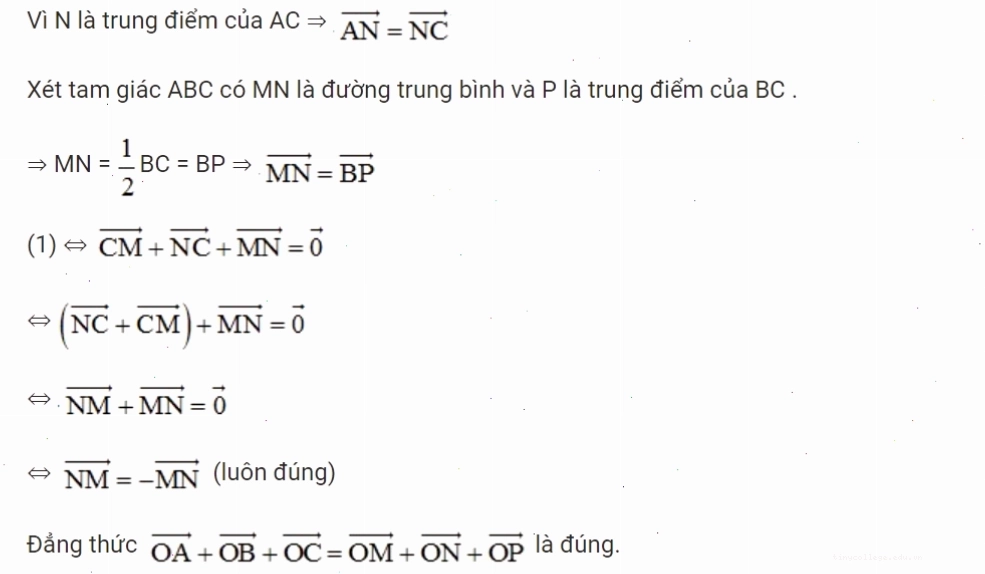 Ví dụ chứng minh đẳng thức vectơ