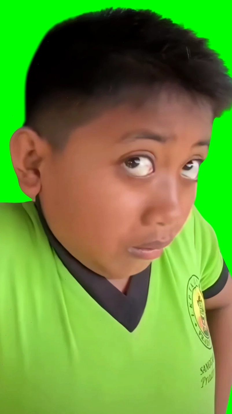 Zesty Ahh Eye Movement Boy meme - Green Screen