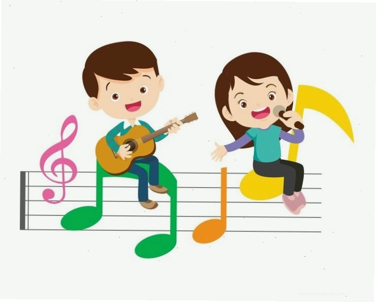 Trẻ em đang vui chơi cùng các loại nhạc cụ âm nhạc