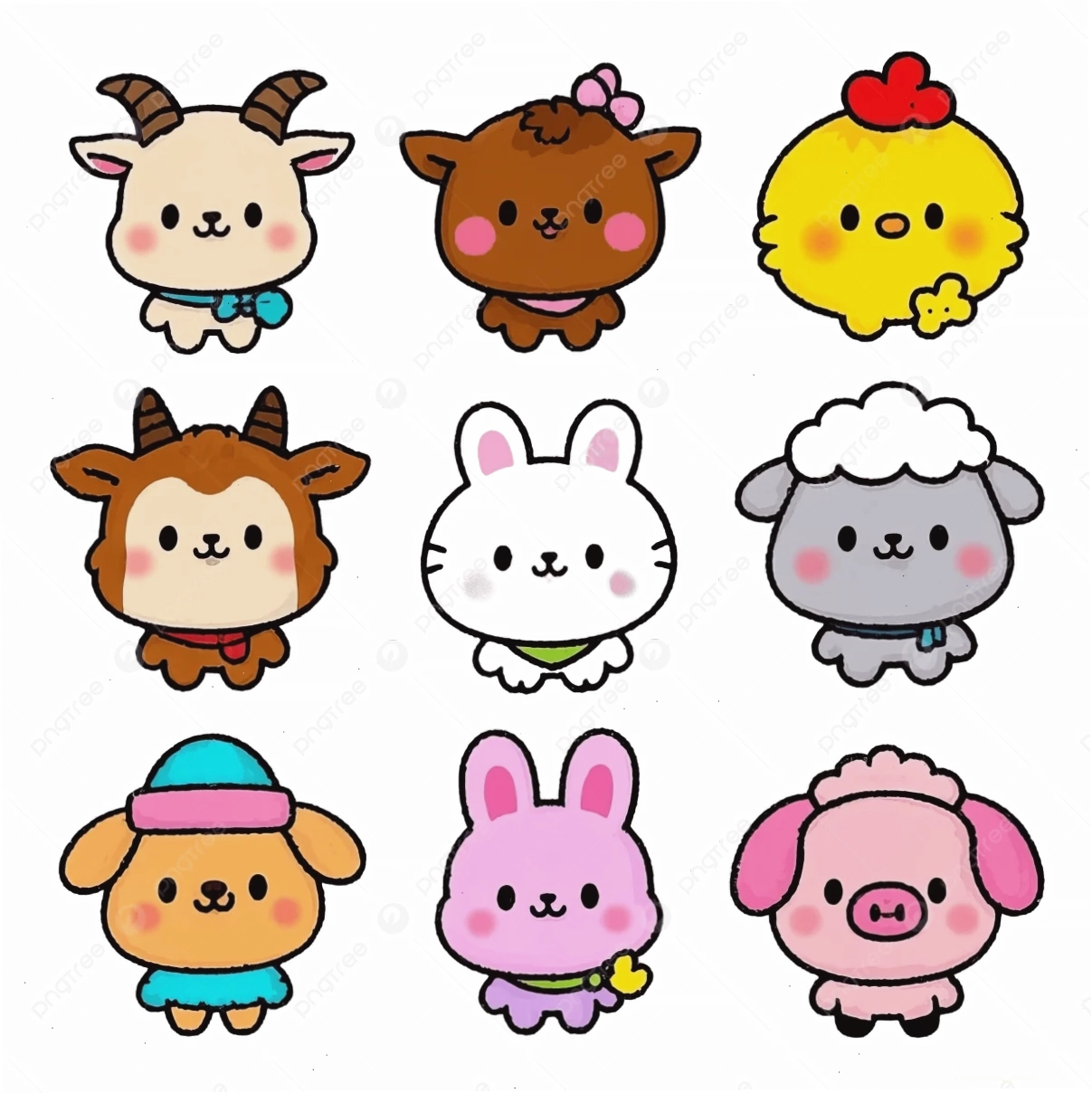 ảnh chibi động vật cute háo hức trên máy bay