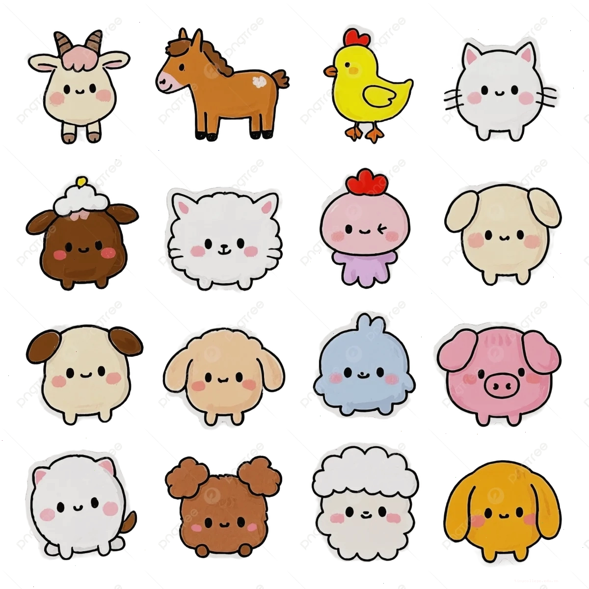 ảnh chibi động vật đáng yêu cute phiên bản chú bò minisize
