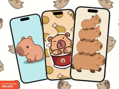50+ Hình nền Capybara cute, vô tri, màu hồng cực chất cho điện thoại 2026